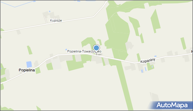 Popielina, Popielina-Towarzystwo, mapa Popielina