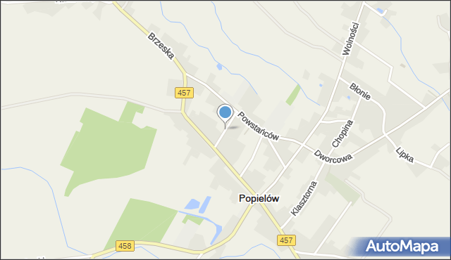 Popielów powiat opolski, Poprzeczna, mapa Popielów powiat opolski