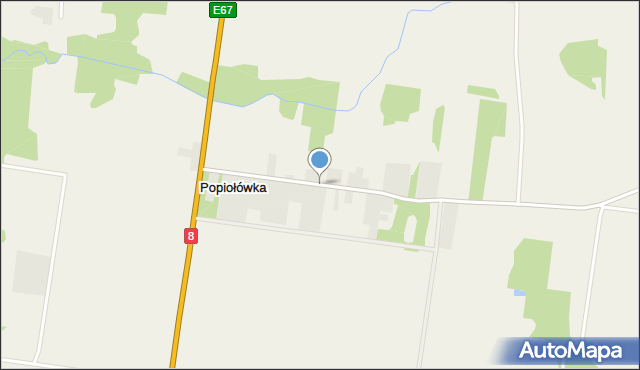 Popiołówka, Popiołówka, mapa Popiołówka