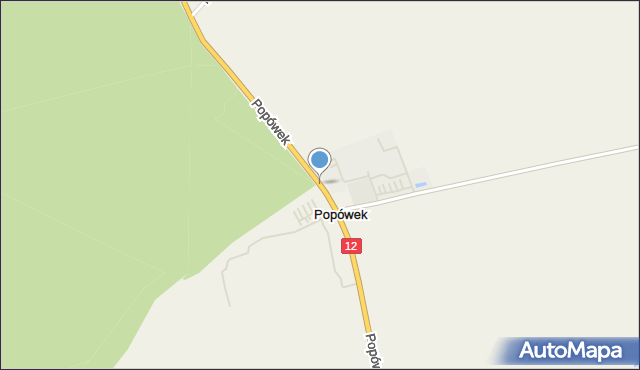 Popówek gmina Gołuchów, Popówek, mapa Popówek gmina Gołuchów