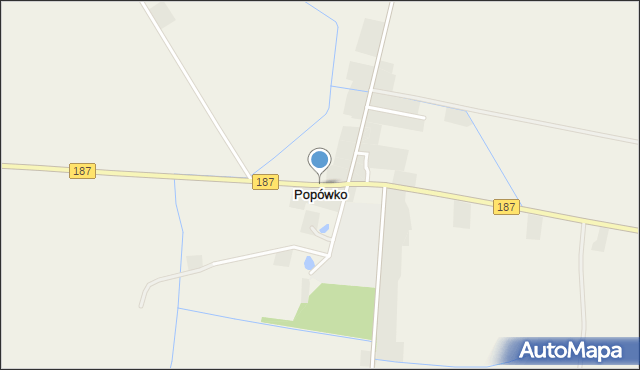 Popówko gmina Oborniki, Popówko, mapa Popówko gmina Oborniki