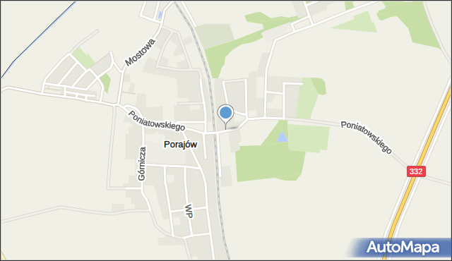 Porajów, Poniatowskiego, mapa Porajów