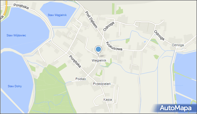 Poręba Wielka gmina Oświęcim, Pod Dębem, mapa Poręba Wielka gmina Oświęcim