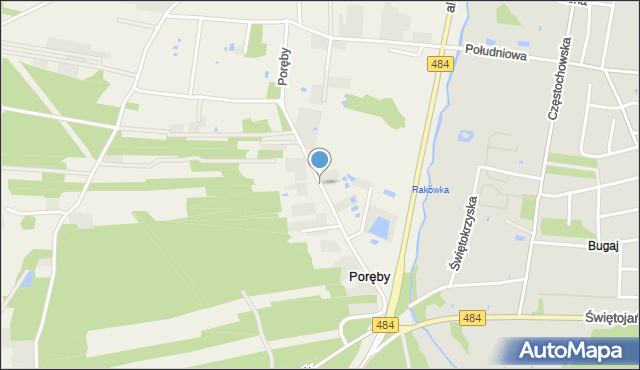 Poręby gmina Bełchatów, Poręby, mapa Poręby gmina Bełchatów