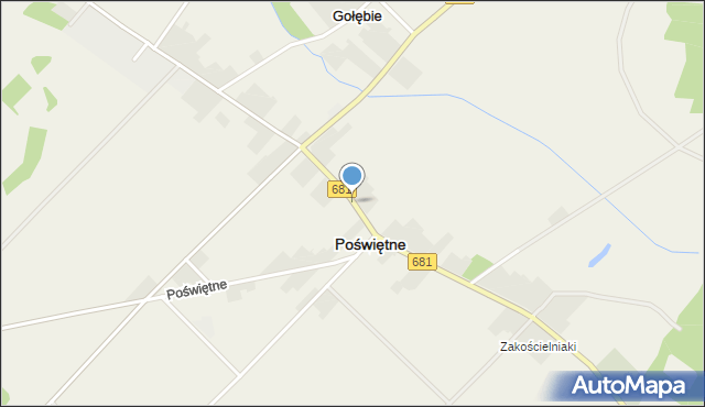 Poświętne powiat białostocki, Poświętne, mapa Poświętne powiat białostocki