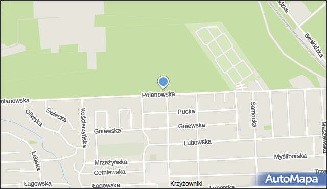Poznań, Polanowska, mapa Poznania