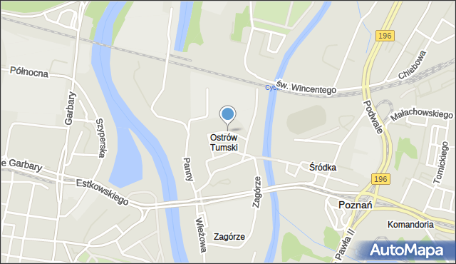 Poznań, Posadzego Ignacego, ks., mapa Poznania