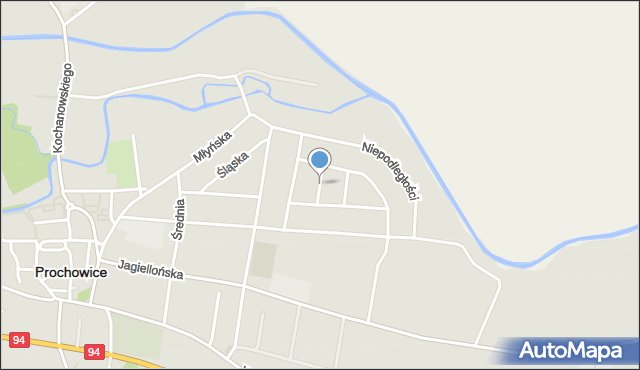 Prochowice, Powstańców Styczniowych, mapa Prochowice