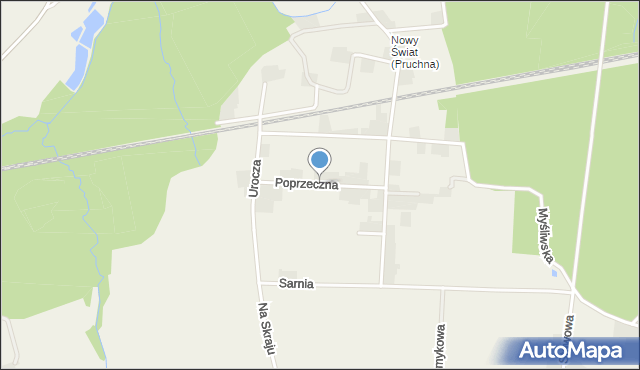 Pruchna, Poprzeczna, mapa Pruchna