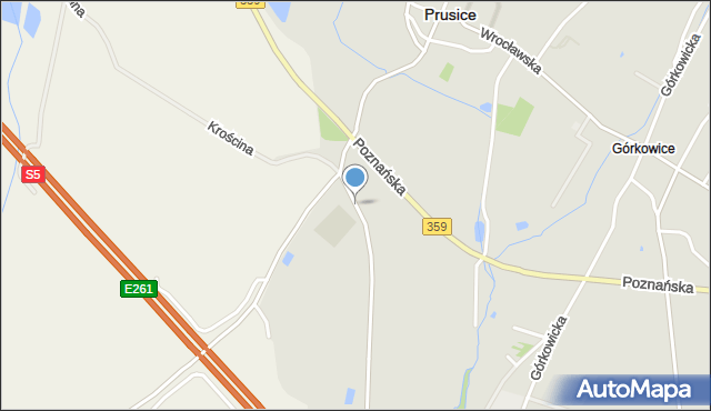 Prusice powiat trzebnicki, Powstańców Śląskich, mapa Prusice powiat trzebnicki