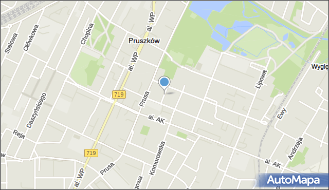Pruszków, Potulickiego A., hr., mapa Pruszków