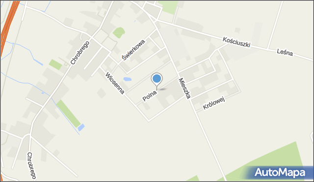 Przybiernów, Polna, mapa Przybiernów