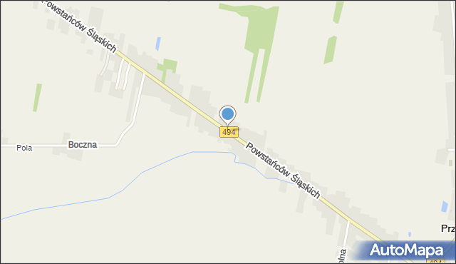 Przystajń, Powstańców Śląskich, mapa Przystajń