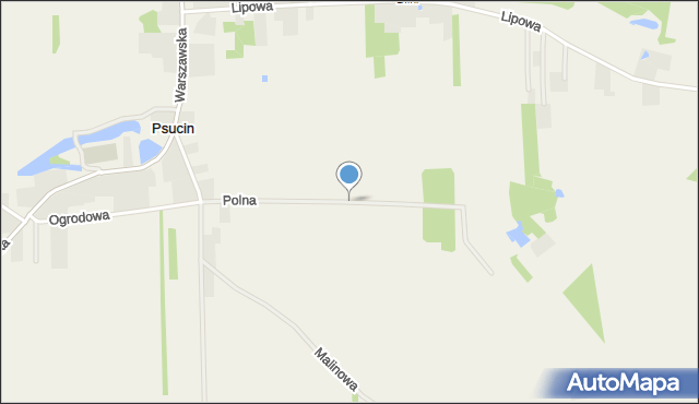 Psucin, Polna, mapa Psucin