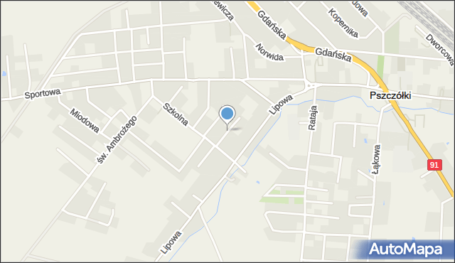 Pszczółki powiat gdański, Pogodna, mapa Pszczółki powiat gdański