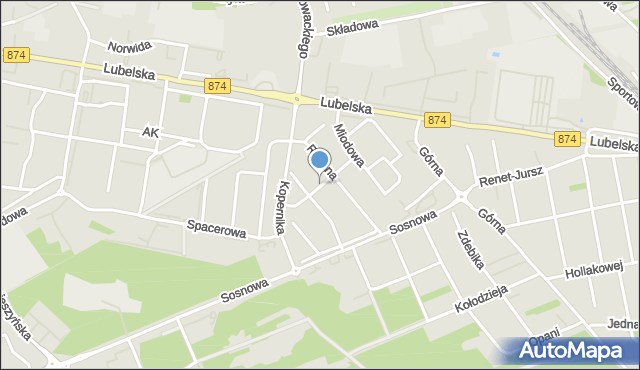 Puławy, Pogodna, mapa Puław