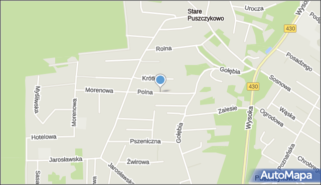 Puszczykowo powiat poznański, Polna, mapa Puszczykowo powiat poznański
