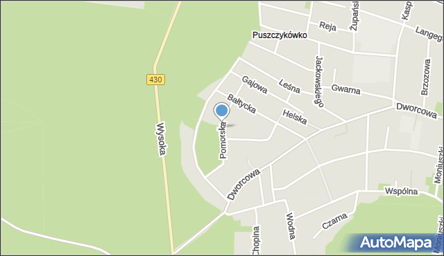 Puszczykowo powiat poznański, Pomorska, mapa Puszczykowo powiat poznański