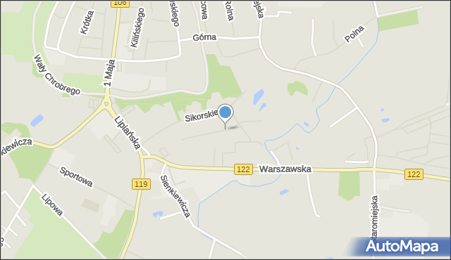 Pyrzyce, Podgrodzie, mapa Pyrzyce