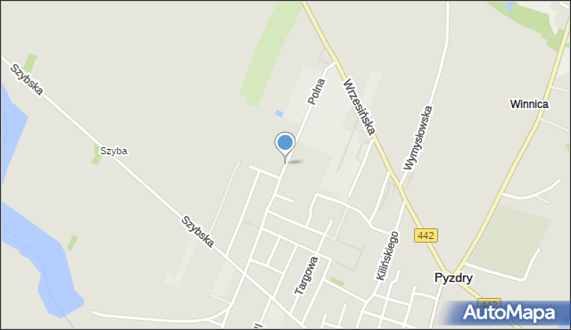 Pyzdry, Polna, mapa Pyzdry