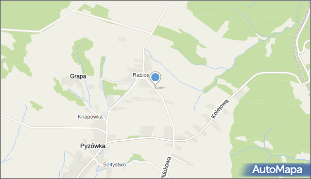 Pyzówka, Polna, mapa Pyzówka