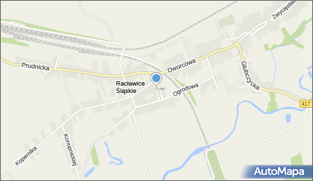 Racławice Śląskie, Podgórna, mapa Racławice Śląskie
