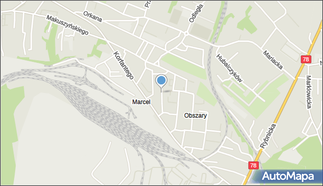 Radlin powiat wodzisławski, Pocztowa, mapa Radlin powiat wodzisławski