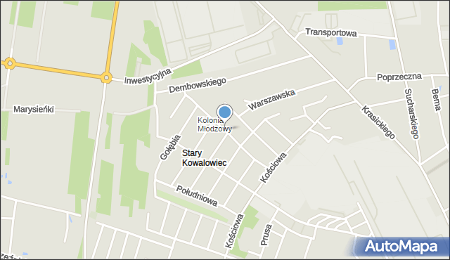 Radomsko, Północna, mapa Radomsko
