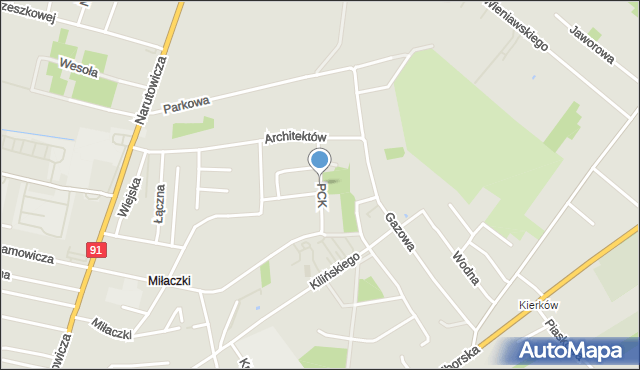 Radomsko, Polskiego Czerwonego Krzyża, mapa Radomsko