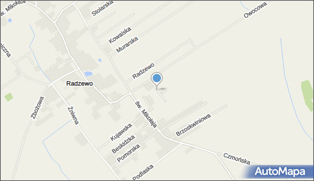 Radzewo gmina Kórnik, Poziomkowa, mapa Radzewo gmina Kórnik