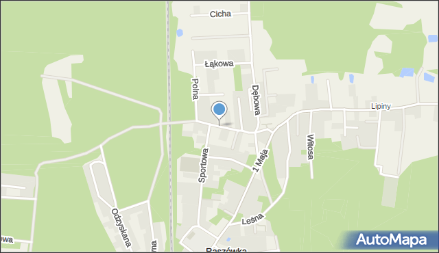 Raszówka, Polna, mapa Raszówka