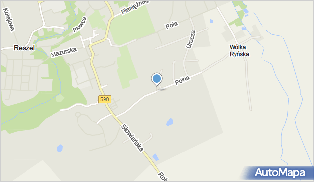 Reszel, Polna, mapa Reszel