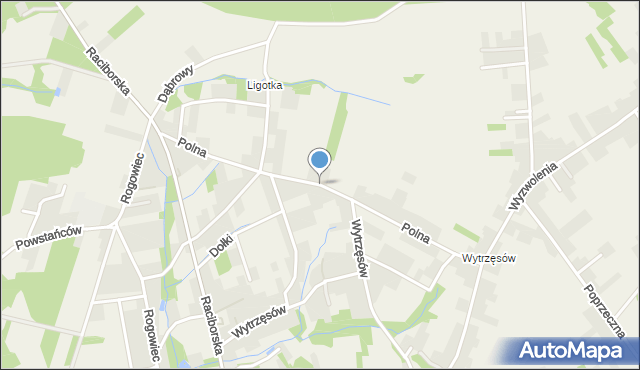 Rogów gmina Gorzyce, Polna, mapa Rogów gmina Gorzyce