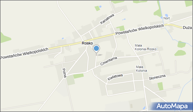 Rosko, Podgórna, mapa Rosko