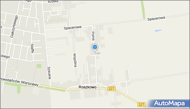 Roszkowo gmina Pruszcz Gdański, Polna, mapa Roszkowo gmina Pruszcz Gdański