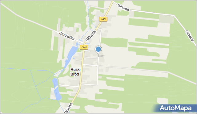 Ruski Bród, Poprzeczna, mapa Ruski Bród