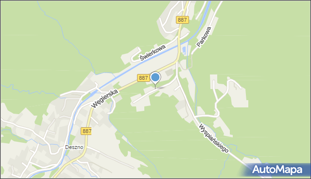 Rymanów-Zdrój, Potockich Anny i Jana, mapa Rymanów-Zdrój