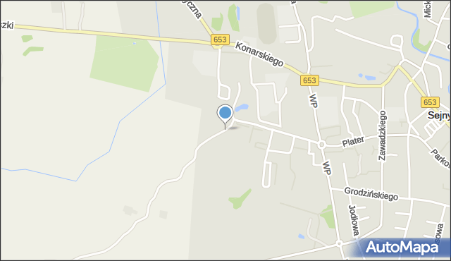 Sejny, Pogodna, mapa Sejny