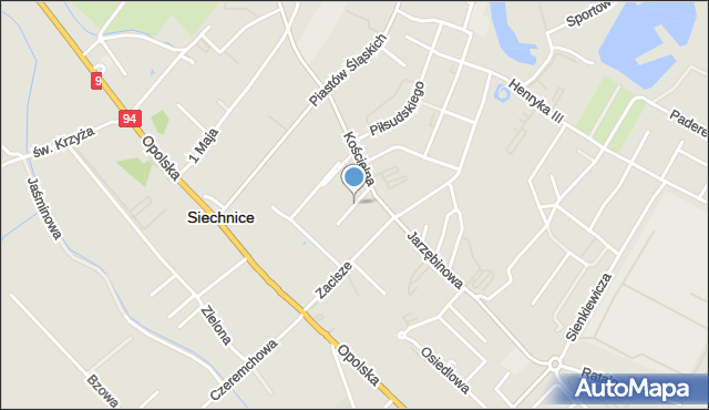 Siechnice, Popiełuszki Jerzego, bł. ks., mapa Siechnice