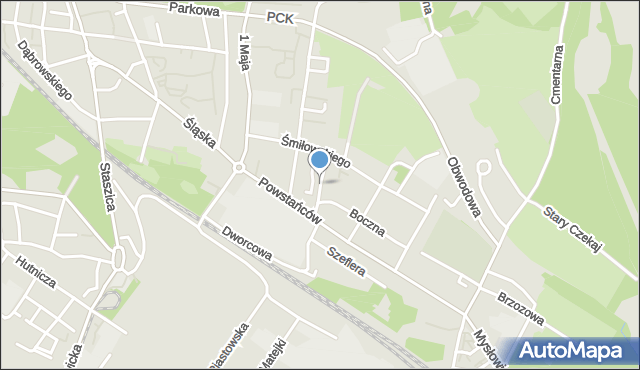 Siemianowice Śląskie, Poprzeczna, mapa Siemianowice Śląskie