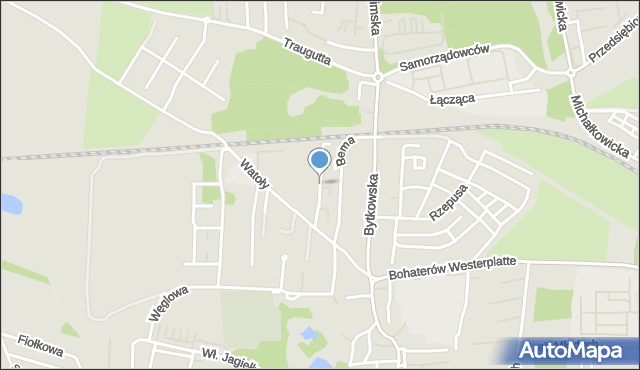 Siemianowice Śląskie, Polaczka Jana, mapa Siemianowice Śląskie
