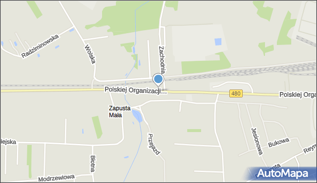 Sieradz, Polskiej Organizacji Wojskowej, mapa Sieradz