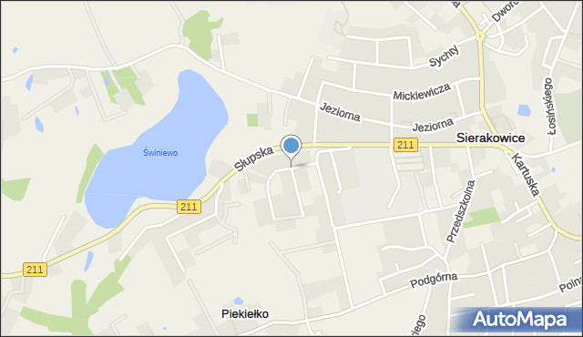 Sierakowice powiat kartuski, Popiełuszki Jerzego, bł. ks., mapa Sierakowice powiat kartuski
