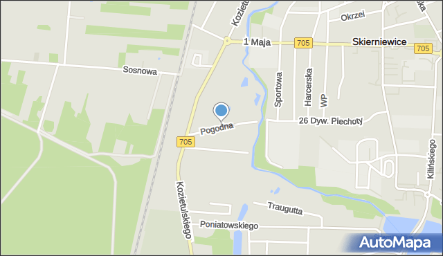 Skierniewice, Pogodna, mapa Skierniewic