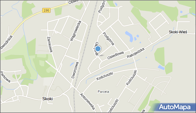 Skoki powiat wągrowiecki, Poprzeczna, mapa Skoki powiat wągrowiecki