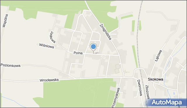 Skokowa, Polna, mapa Skokowa
