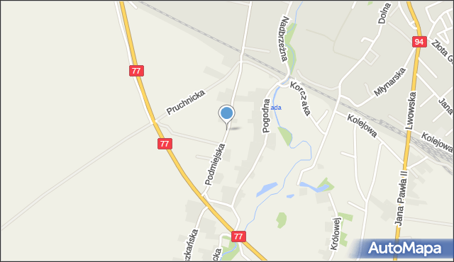 Skołoszów, Podmiejska, mapa Skołoszów