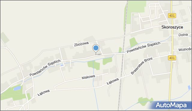 Skoroszyce, Powstańców Śląskich, mapa Skoroszyce