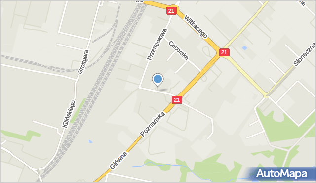 Słupsk, Poprzeczna, mapa Słupska