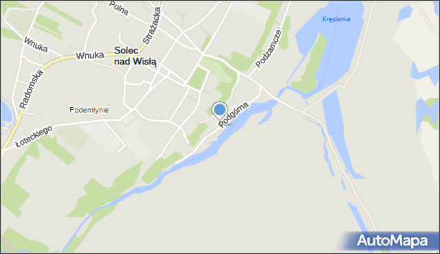 Solec nad Wisłą, Podgórna, mapa Solec nad Wisłą